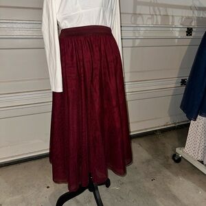 Torrid Burgundy Tulle Midi Skirt